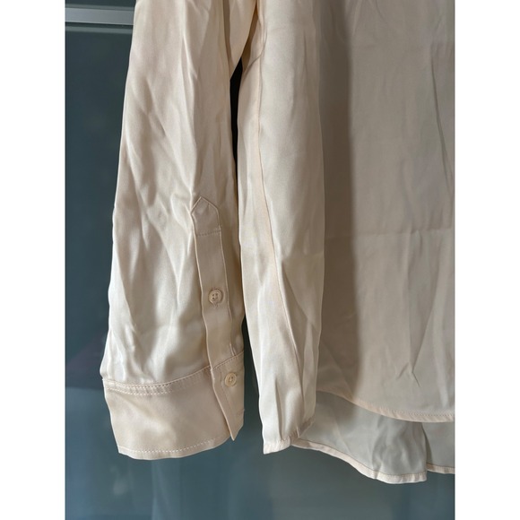 NWT* Quince Silk Washable Stretch Notch Collar Blouse XL Champagne  Soft Pink - Picture 5 of 11